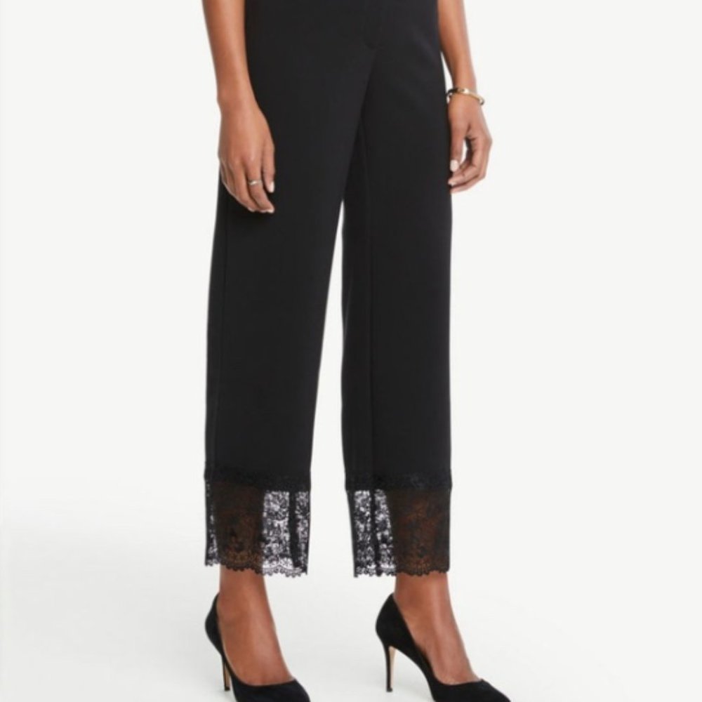 ANN TAYLOR FACTORY Wide Leg Lace Hem Pants